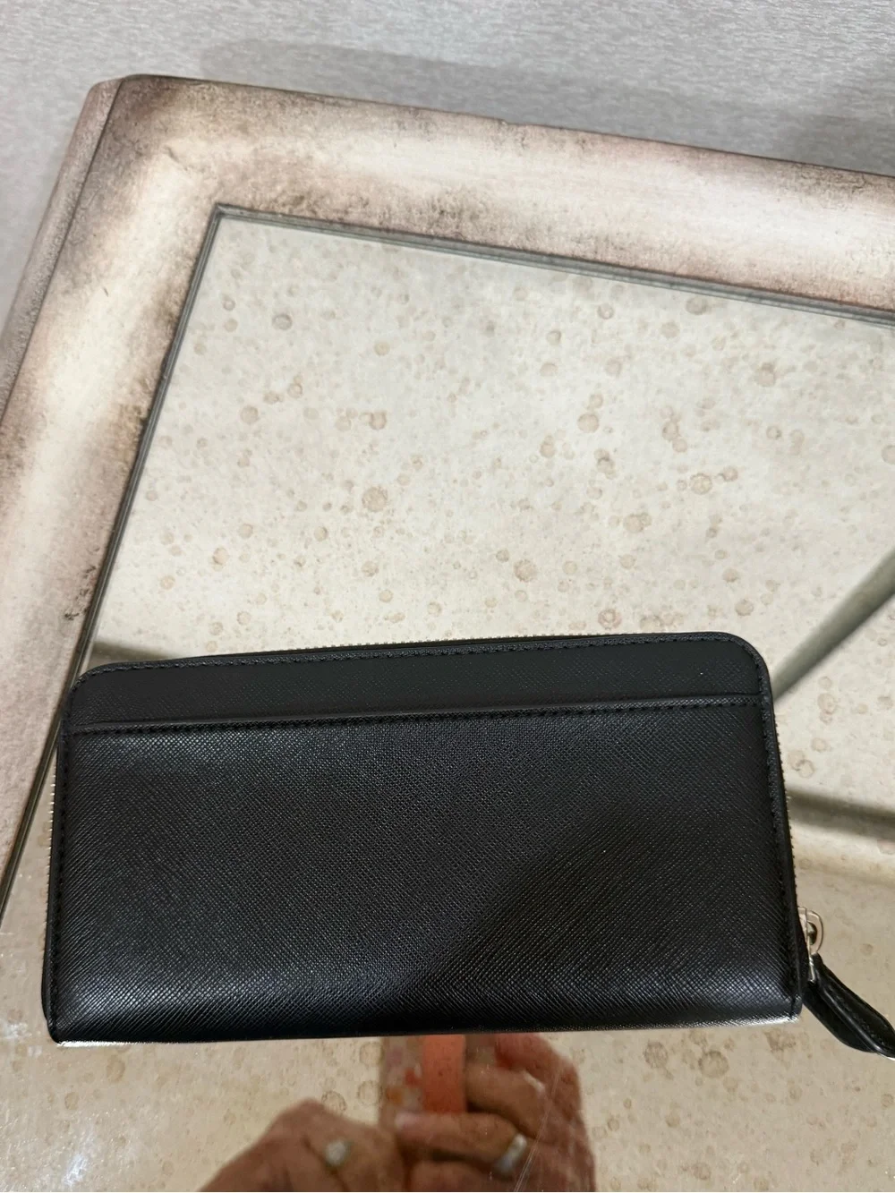 kate spade Black Gold Logo Zip Wallet